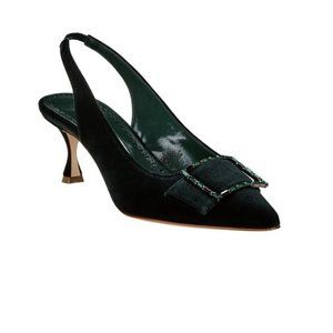 MANOLO BLAHNIK Dolores 70mm Velvet Slingback Pump SZ 40 NWOT